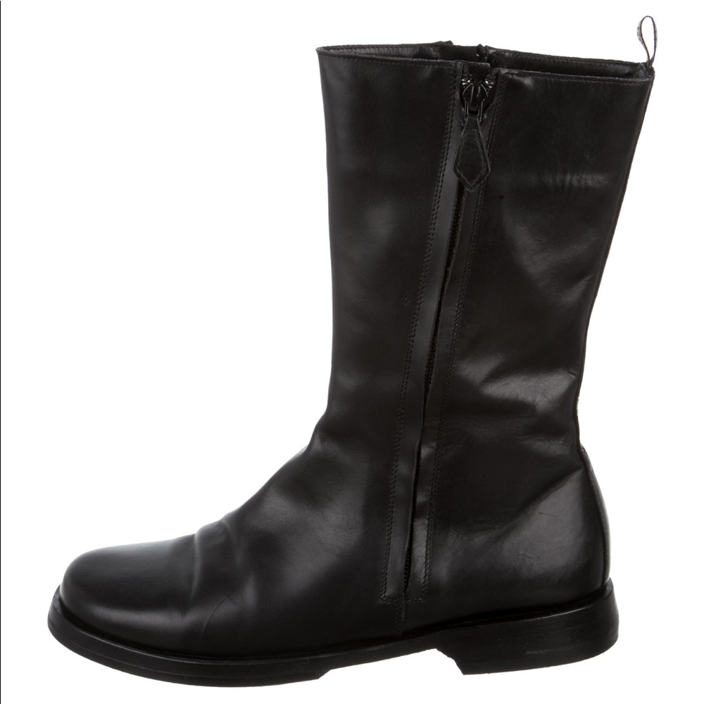 Gently worn Hermes leather mid-calf boots
